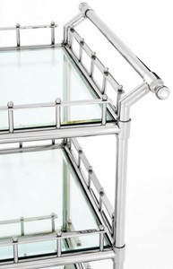 
Casa Padrino luxury Bar Trolley Stainless Steel plated - cut glass - Luxury Hotel &amp; Restaurant Furniture Trolley – Bild 2