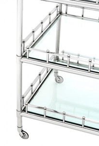 
Casa Padrino luxury Bar Trolley Stainless Steel plated - cut glass - Luxury Hotel &amp; Restaurant Furniture Trolley – Bild 3