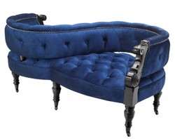 4251287703344 - Luxus Barock Doppel Sitzbank Royalblau Schwarz Klavierlack - Doppelsofa - Luxury Collection 4251287703344 - Luxus Barock Doppel Sitzbank Royalblau Schwarz Klavierlack - Doppelsofa - Luxury Collection