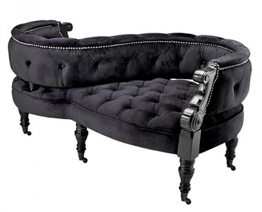 4251287703351 - Luxus Barock Doppel Sitzbank Schwarz   Schwarz Klavierlack - Doppelsofa - Luxury Collection