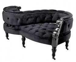 4251287703351 - Luxus Barock Doppel Sitzbank Schwarz   Schwarz Klavierlack - Doppelsofa - Luxury Collection