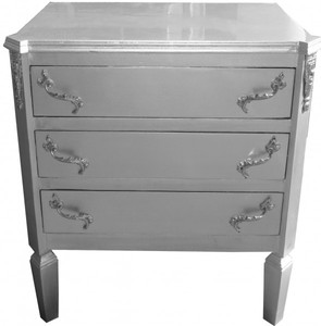 4251287703511 - Barock Kommode Silber B60 H69 cm - Handgefertigte Art Deco MÃ¶bel