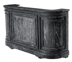 4251287703580 - Vintage Look Theken Schrank 190 cm Theke Schwarz Washed Antik Stil - Ladentheke Ladeneinrichtung