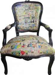 4251287703917 - Barock Salon Stuhl Comic Design   Schwarz - MÃ¶bel Antik Stil