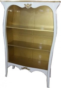 4251287703924 - Barock Bücherschrank Weià Hochglanz Gold B 110 x H 169 cm Bücherregal Regal Schrank 4251287703924 - Barock Bücherschrank Weià Hochglanz Gold B 110 x H 169 cm Bücherregal Regal Schrank