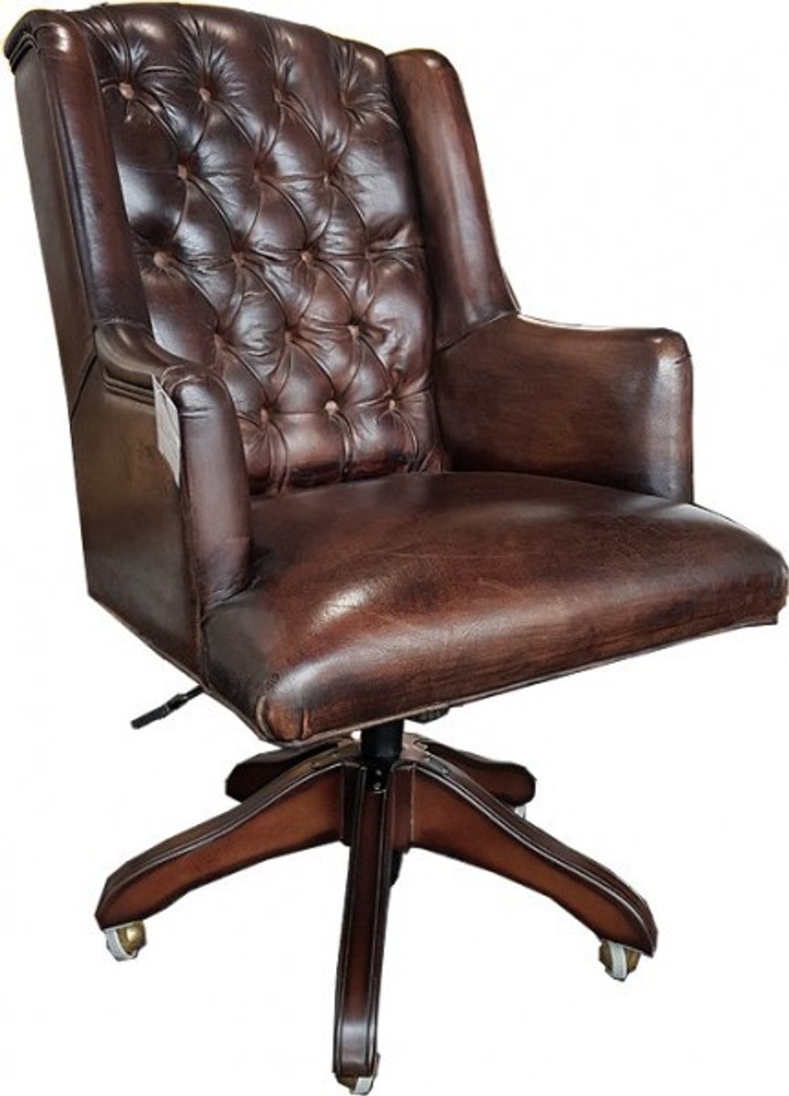 Casa Padrino luxury leather executive chair office chair dark brown