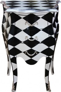 4251287704204 - Barock Kommode Karo H 73 cm B 52 cm - Nachttisch Schrank mit 3 Schubladen B! 4251287704204 - Barock Kommode Karo H 73 cm B 52 cm - Nachttisch Schrank mit 3 Schubladen B!