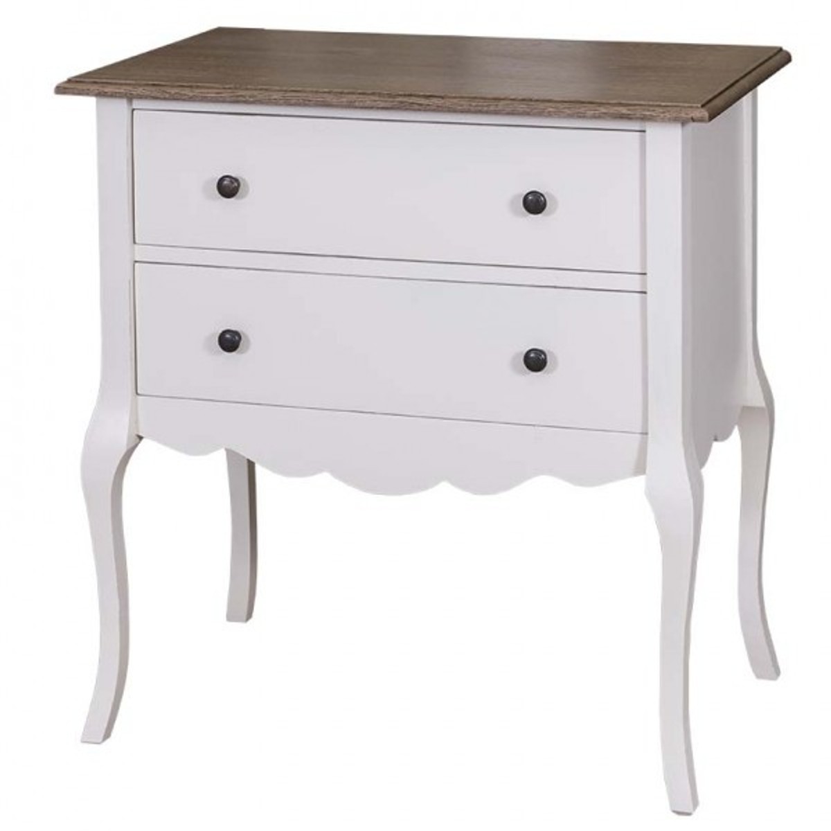 4251287704273 - Barock Kommode mit 2 Schubladen 80 cm - Jugendstil Landhaus Stil MÃ¶bel