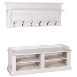 4251287704754 - Jugendstil Garderoben Schrank 2-teilig - Landhaus Stil Garderobe