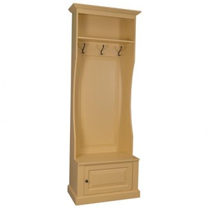 4251287704792 - Jugendstil Wand Garderobe mit Ablage und Schrankfach - Landhaus Stil Garderobenschrank