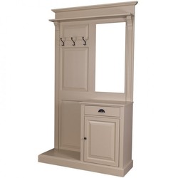 4251287704808 - Garderoben Schrank mit Spiegel und Schrankfach - Landhaus Stil Garderobe