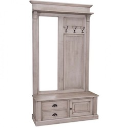 4251287704846 - Garderoben Schrank mit Spiegel Schrankfach und Schubladen - Landhaus Stil Garderobe