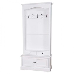 4251287704884 - Jugendstil Wand Garderobe mit Schrankfach und Schubladen - Landhaus Stil Garderobenschrank