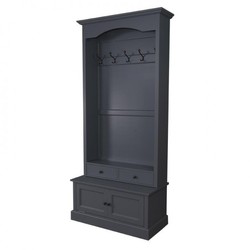 4251287704891 - Jugendstil Wand Garderobe mit Schrankfach und Schubladen - Landhaus Stil Garderobenschrank 4251287704891 - Jugendstil Wand Garderobe mit Schrankfach und Schubladen - Landhaus Stil Garderobenschrank