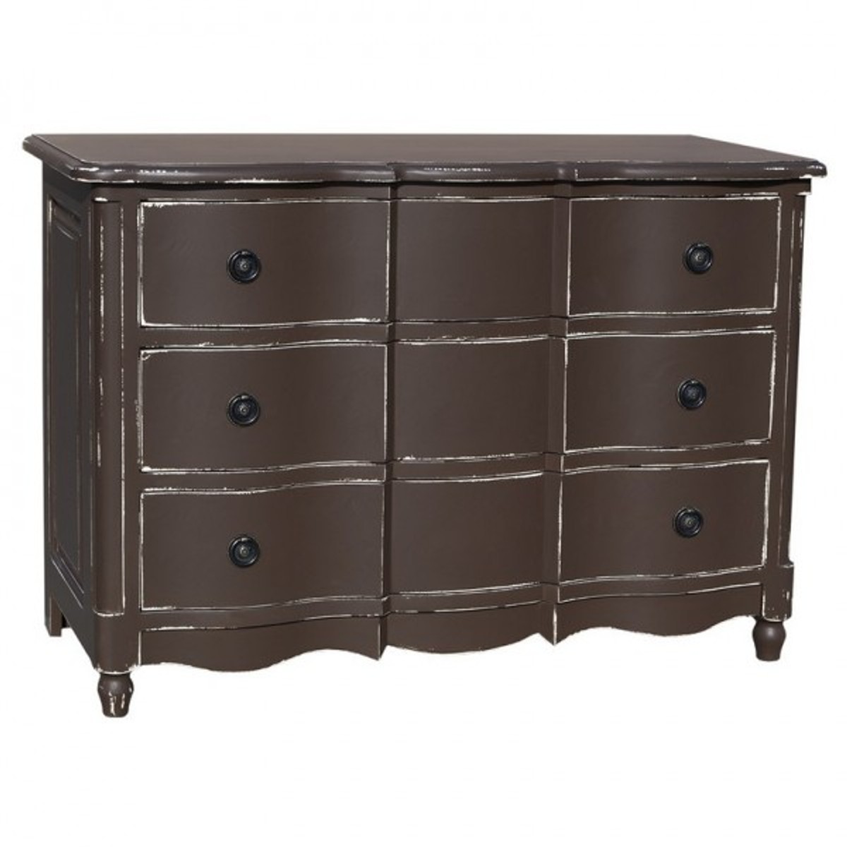 4251287705003 - Barock Kommode mit 3 Schubladen 130 cm - Jugendstil Landhaus Stil MÃ¶bel - Massivholz