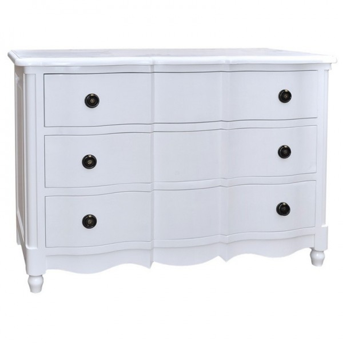 4251287704976 - Barock Kommode mit 3 Schubladen 130 cm - Jugendstil Landhaus Stil MÃ¶bel - Massivholz