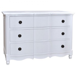 4251287704976 - Barock Kommode mit 3 Schubladen 130 cm - Jugendstil Landhaus Stil MÃ¶bel - Massivholz