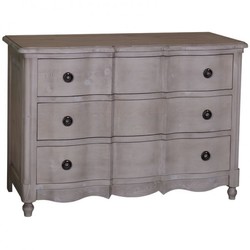 4251287704990 - Barock Kommode mit 3 Schubladen 130 cm - Jugendstil Landhaus Stil Möbel - Massivholz 4251287704990 - Barock Kommode mit 3 Schubladen 130 cm - Jugendstil Landhaus Stil Möbel - Massivholz