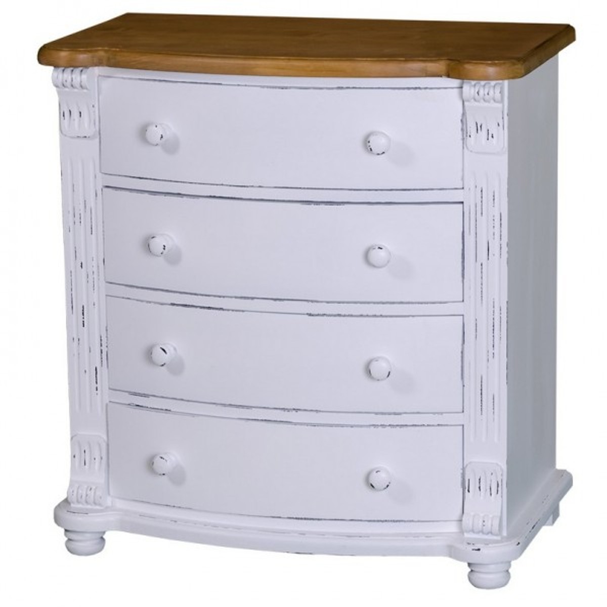 4251287705102 - Jugendstil Kommode mit 4 Schubladen - Barock Landhaus Stil MÃ¶bel - Massivholz