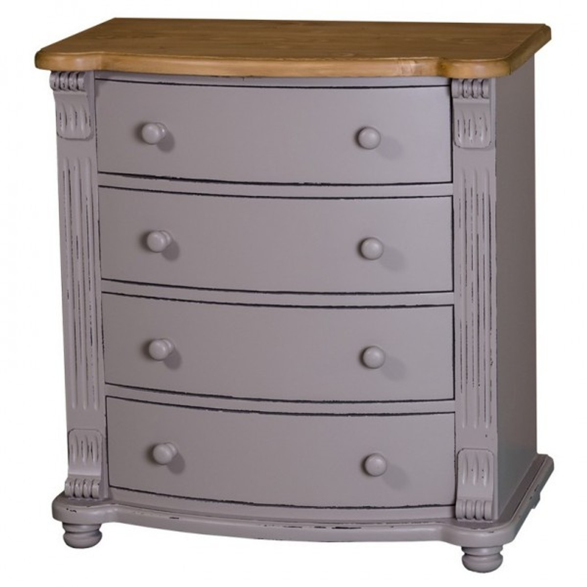 4251287705119 - Jugendstil Kommode mit 4 Schubladen - Barock Landhaus Stil MÃ¶bel - Massivholz