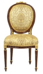 4251287705140 - Luxus Barock Esszimmer Stuhl Ludwig XV Gold Muster Mahagoni Braun - Möbel 4251287705140 - Luxus Barock Esszimmer Stuhl Ludwig XV Gold Muster Mahagoni Braun - Möbel