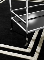 4251287705539 - WunderschÃ¶ner Luxus Teppich von aus 100% Neuseeland-Wolle Schwarz Weiss Linie Samtweich - Hochwertige QualitÃ¤t