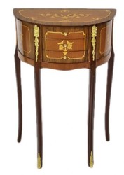 4251287705706 - Barock Kommode Mahagoni Intarsien   Gold mit 3 Schubladen - Nachtschrank Antik Stil