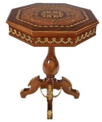 4251287705737 - Barock Beistelltisch Mahagoni Intarsien H75 x 65cm - Ludwig XVI Antik Stil Tisch - Möbel 4251287705737 - Barock Beistelltisch Mahagoni Intarsien H75 x 65cm - Ludwig XVI Antik Stil Tisch - Möbel