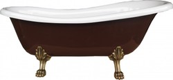 4251287705768 - Freistehende Luxus Badewanne Jugendstil Roma Braun Weià Altgold 1470mm von - Barock Antik Badezimmer 4251287705768 - Freistehende Luxus Badewanne Jugendstil Roma Braun Weià Altgold 1470mm von - Barock Antik Badezimmer