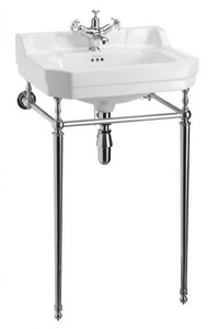 4251287706086 - Jugendstil Stand Waschtisch WeiÃ   Chrom B 56cm Mod5 - Art Deco Waschbecken Barock Antik Stil