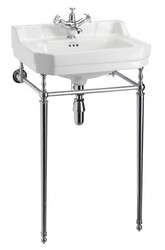 4251287706086 - Jugendstil Stand Waschtisch WeiÃ   Chrom B 56cm Mod5 - Art Deco Waschbecken Barock Antik Stil