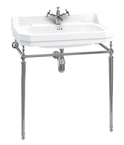 4251287706109 - Jugendstil Stand Waschtisch Weiß Chrom B 80cm Mod5 - Art Deco Waschbecken Barock Antik Stil 4251287706109 - Jugendstil Stand Waschtisch Weiß Chrom B 80cm Mod5 - Art Deco Waschbecken Barock Antik Stil