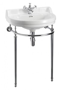4251287706116 - Jugendstil Stand Waschtisch WeiÃ   Chrom B 62cm - Art Deco Waschbecken Barock Antik Stil