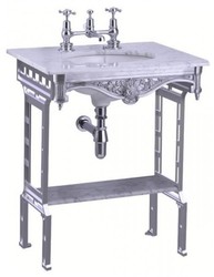 4251287706260 - Luxus Jugendstil Stand Waschtisch WeiÃ   Aluminium mit Marmorplatte und Ablage Barock Waschbecken Barockstil Antik Stil