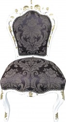 4251287706451 - Barock Esszimmer Stuhl Schwarz Muster WeiÃ-Gold - Antik MÃ¶bel