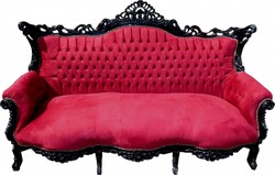 4251287707533 - Barock 3er Sofa Master Bordeaux Rot Schwarz - Wohnzimmer Möbel Couch Lounge 4251287707533 - Barock 3er Sofa Master Bordeaux Rot Schwarz - Wohnzimmer Möbel Couch Lounge