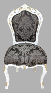 4251287707601 - Barock Esszimmer Stuhl Schwarz Muster Weià Gold - Möbel Antikstil 4251287707601 - Barock Esszimmer Stuhl Schwarz Muster Weià Gold - Möbel Antikstil