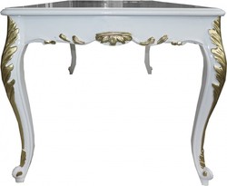 Casa Padrino Ensemble de salle à manger baroque Blanc / Blanc / Or - Table (200x98x84 cm) + 6 chaises - Meubles style antique Casa Padrino Ensemble de salle à manger baroque Blanc / Blanc / Or - Table (200x98x84 cm) + 6 chaises - Meubles style antique