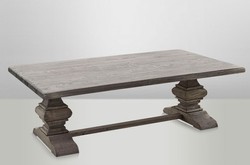 4251287708134 - Landhaus Couchtisch Eiche Rustic Grey 140 x 80 cm- Barock Stil Salon Wohnzimmer Tisch Eiche Massiv