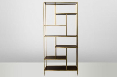 Casa Padrino Art Deco Luxury Shelving Cabinet Stainless Steel Gold