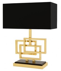 4251287709230 - Luxus Tischleuchte Messing   Lampenschirm Schwarz 48 x 40 cm - Leuchte - Luxury Collection