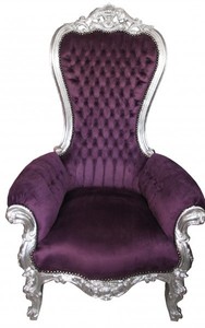 4252006254178 - Barock Thron Sessel Majestic Medium Lila Silber - Riesensessel - Thron Stuhl Tron 4252006254178 - Barock Thron Sessel Majestic Medium Lila Silber - Riesensessel - Thron Stuhl Tron