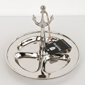 4251287709285 - Messing Schale Anker vernickelt für Nüsse Zucker oder Salzgebäck mit 4 Segmenten - Maritime Deko 4251287709285 - Messing Schale Anker vernickelt für Nüsse Zucker oder Salzgebäck mit 4 Segmenten - Maritime Deko