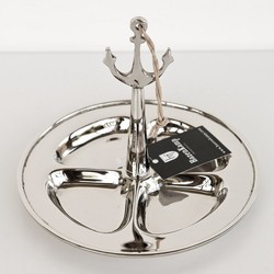 4251287709285 - Messing Schale Anker vernickelt für Nüsse Zucker oder Salzgebäck mit 4 Segmenten - Maritime Deko 4251287709285 - Messing Schale Anker vernickelt für Nüsse Zucker oder Salzgebäck mit 4 Segmenten - Maritime Deko