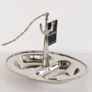 4251287709292 - Messing Schale Anker vernickelt fÃ¼r NÃ¼sse Zucker oder SalzgebÃ¤ck mit 2 Segmenten - Maritime Deko