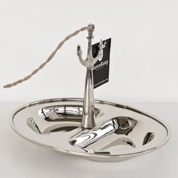 4251287709292 - Messing Schale Anker vernickelt fÃ¼r NÃ¼sse Zucker oder SalzgebÃ¤ck mit 2 Segmenten - Maritime Deko