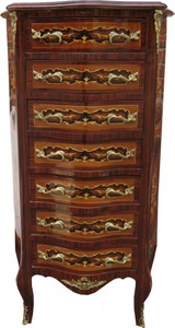 4251287709377 - Barock Kommode Mahagoni Intarsien mit 7 Schubladen 120 x 70 x 35 cm - Antik Stil 4251287709377 - Barock Kommode Mahagoni Intarsien mit 7 Schubladen 120 x 70 x 35 cm - Antik Stil