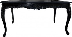 4251287709490 - Barock Esstisch Schwarz mit Glasplatte - Esszimmer Tisch - alle GrÃ¶ssen