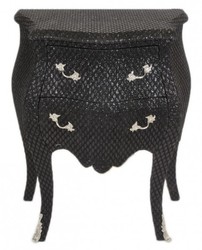 4251287709704 - Barock Kommode Schwarz Glitzerlook H 71 cm B 60 cm T 38 cm - Nachttisch Kommode 4251287709704 - Barock Kommode Schwarz Glitzerlook H 71 cm B 60 cm T 38 cm - Nachttisch Kommode