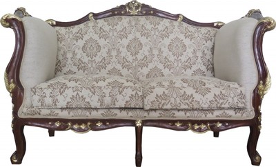 4251287709896 - Barock 2-er Sofa Creme   Braun   Gold Mod2 - MÃ¶bel Antik Stil - Limited Edition